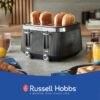 Russell Hobbs Brontë 4-Slice Toaster – Stylish Design with Stainless Steel Accents, Lift & Look, Frozen, Reheat & Cancel Functions
